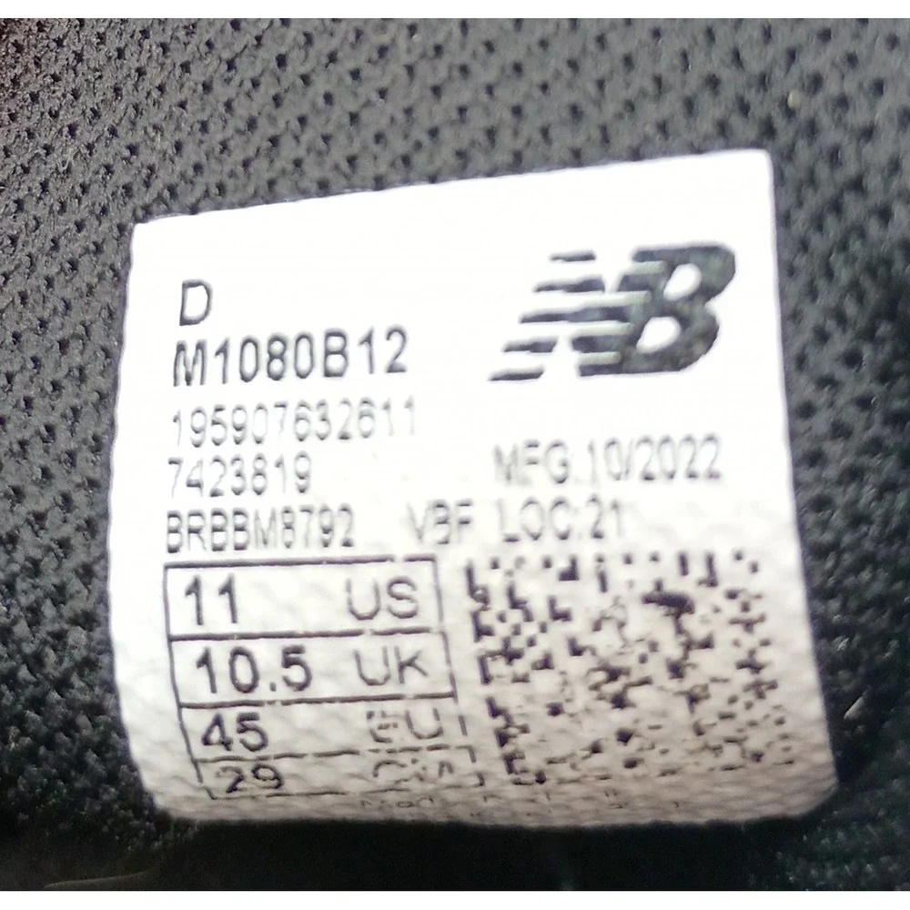 New Balance Fresh Foam X 1080 v12 Running Shoes Men Size 11 Black M1080B12